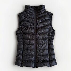 Be Boundless Bomber Puffer Vest XS Black Packable Down Feather Outdoor Quilted